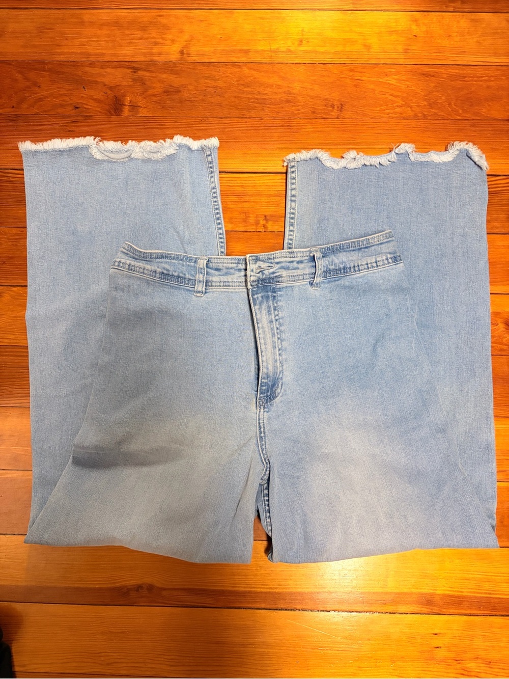 BILLABONG Light Wash Distressed Wide Leg Jeans